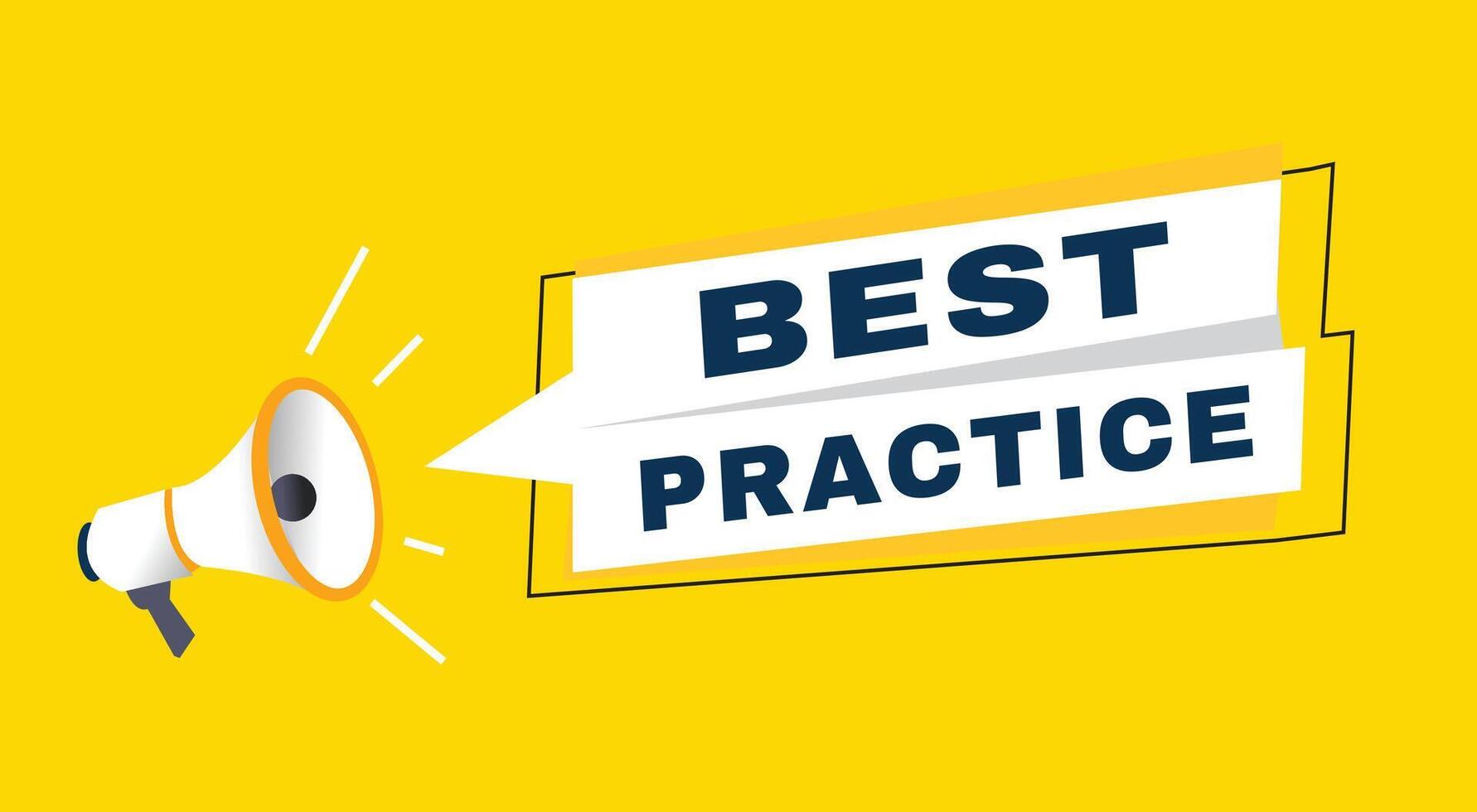 Best practice banner announce flat design graphic element. Poster or marketing. vector