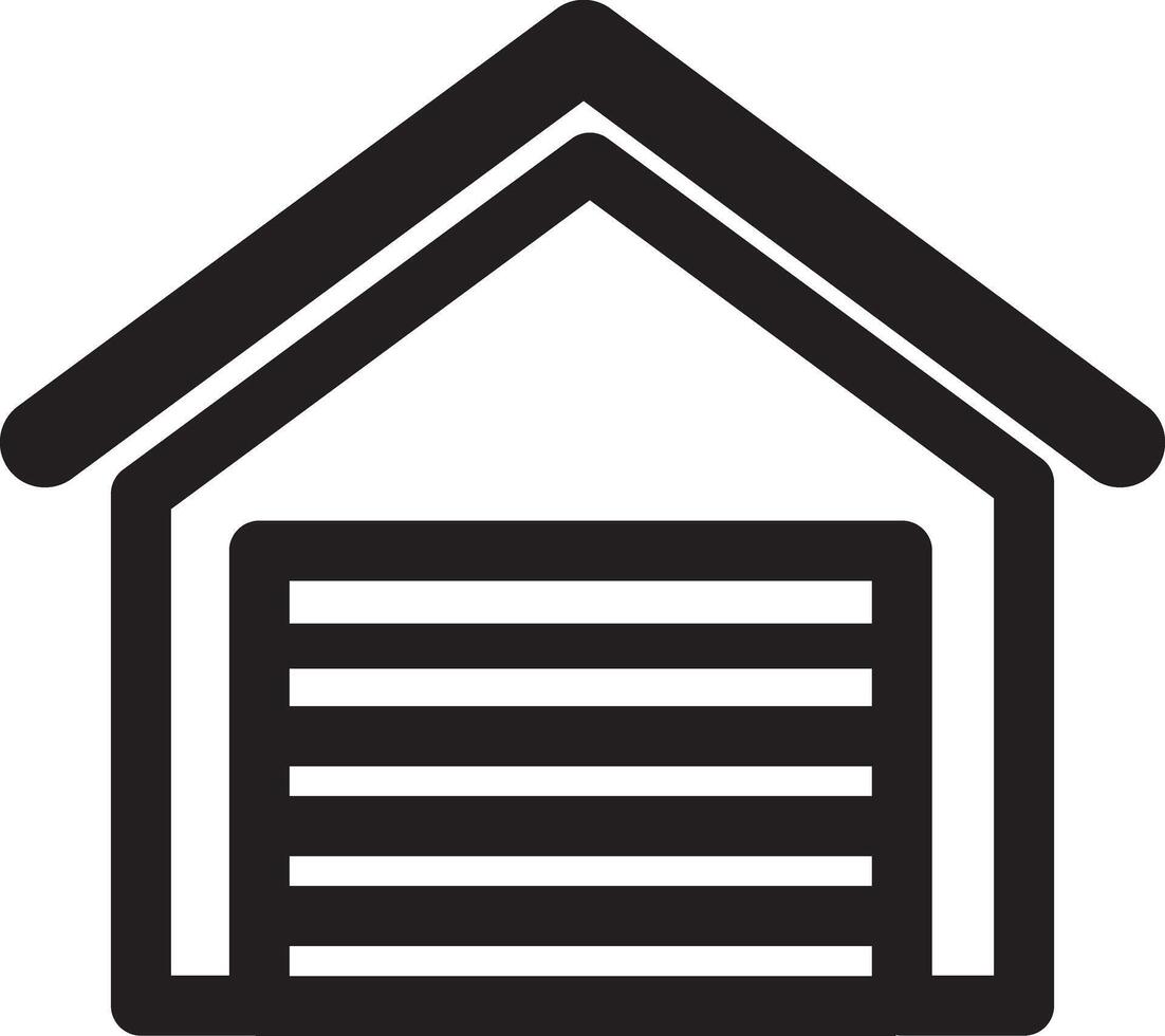 Simple Garage with House Roof vector