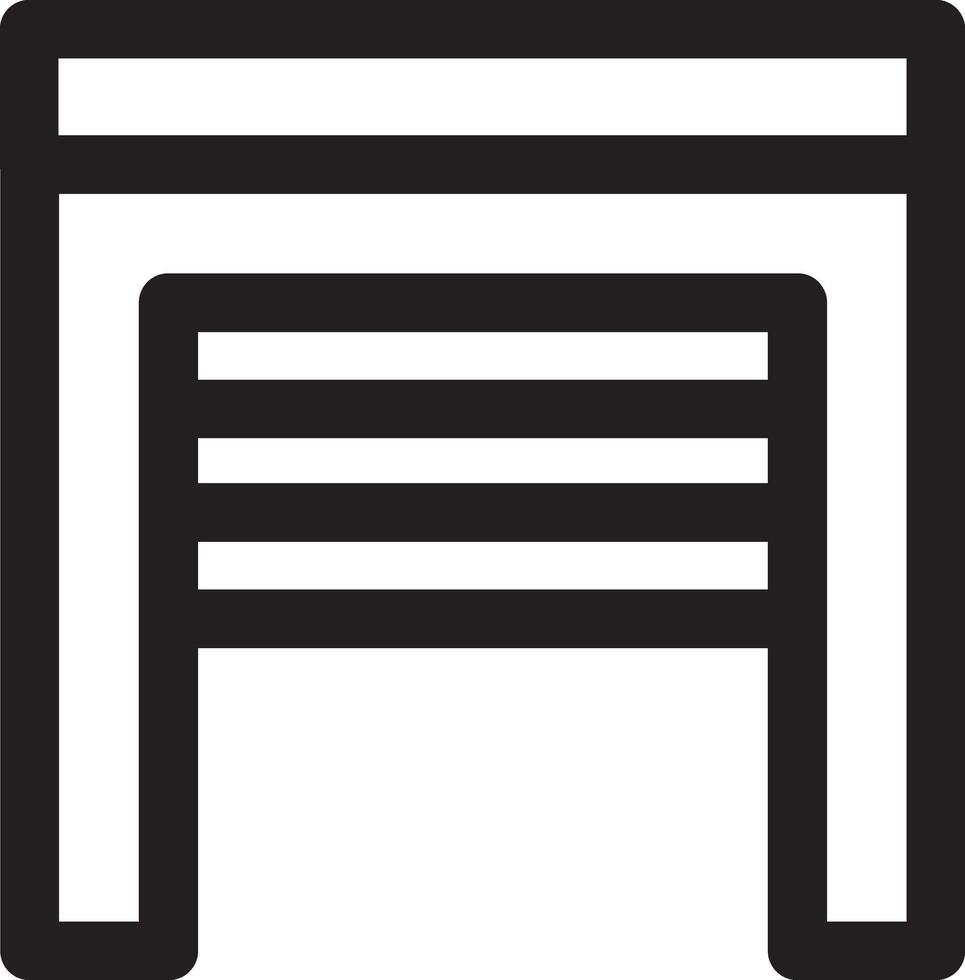 opened garage flat vector