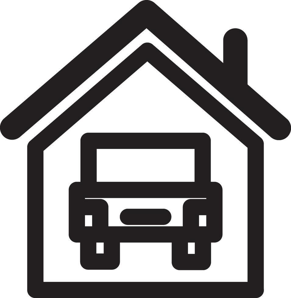 Car Garage Front Icon Design vector