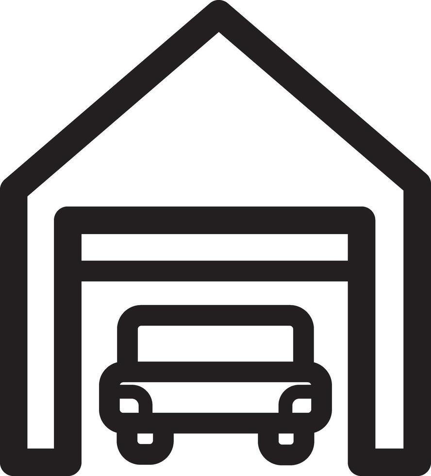 Simple Line Garage Illustration vector