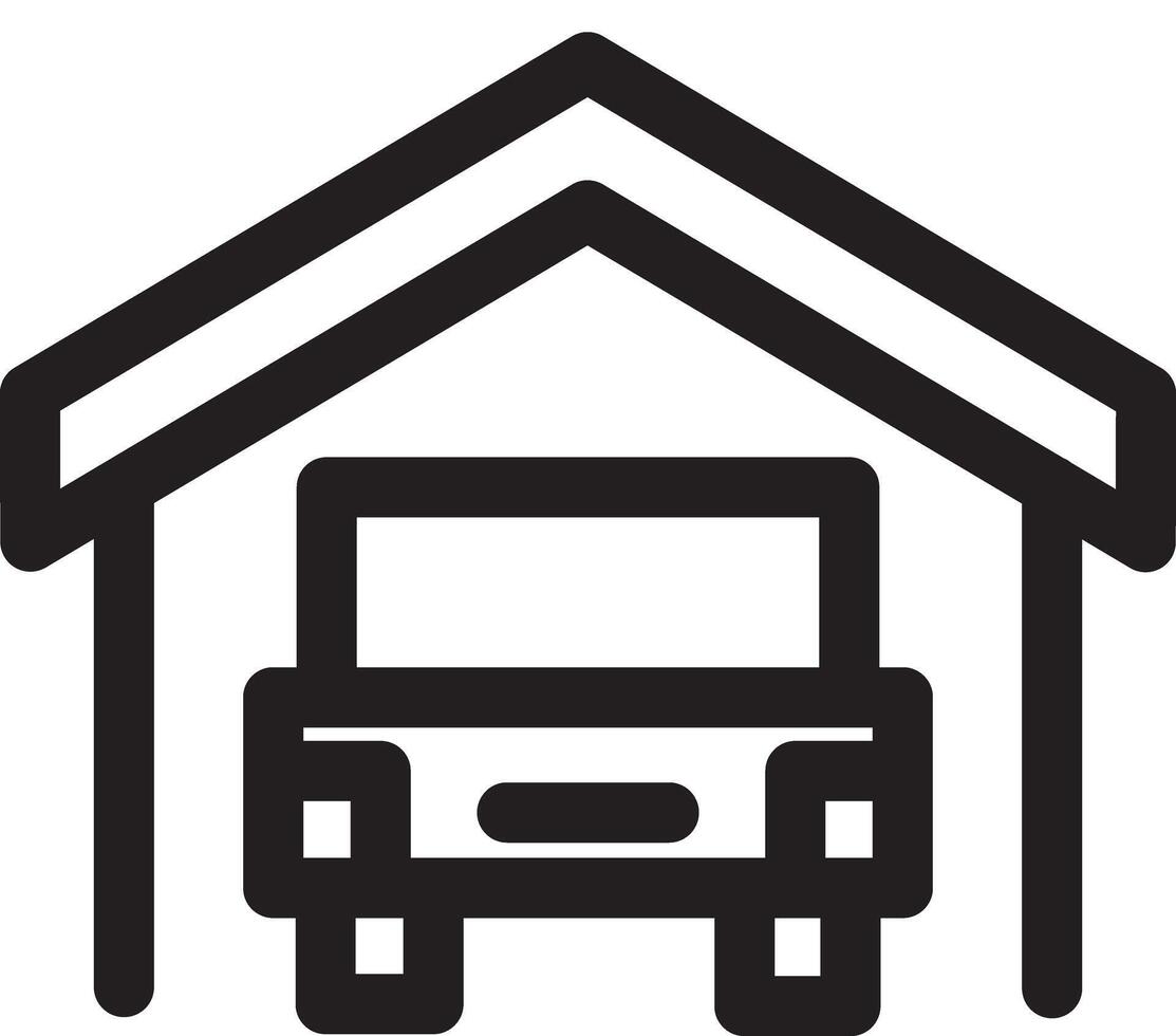 Garage with Rolled Door Symbol vector
