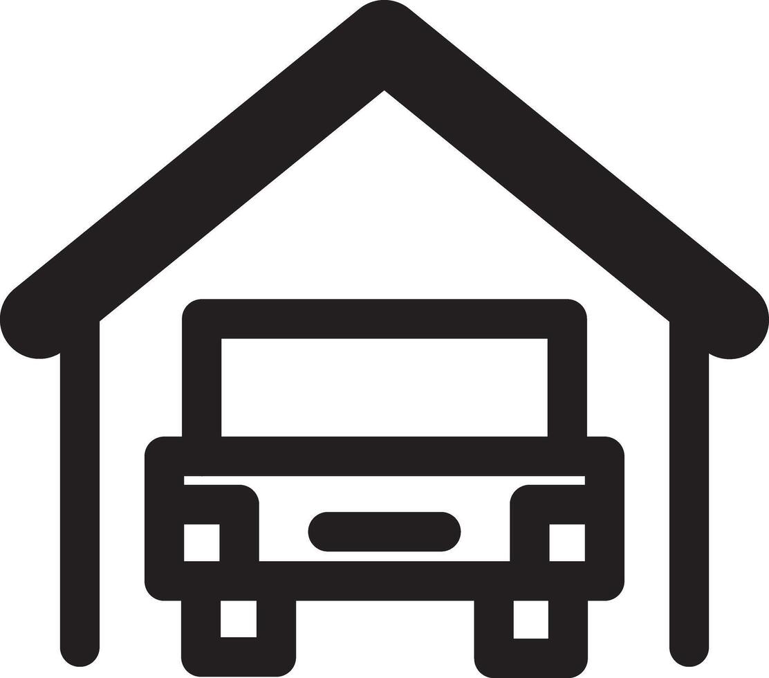 opened garage icon vector