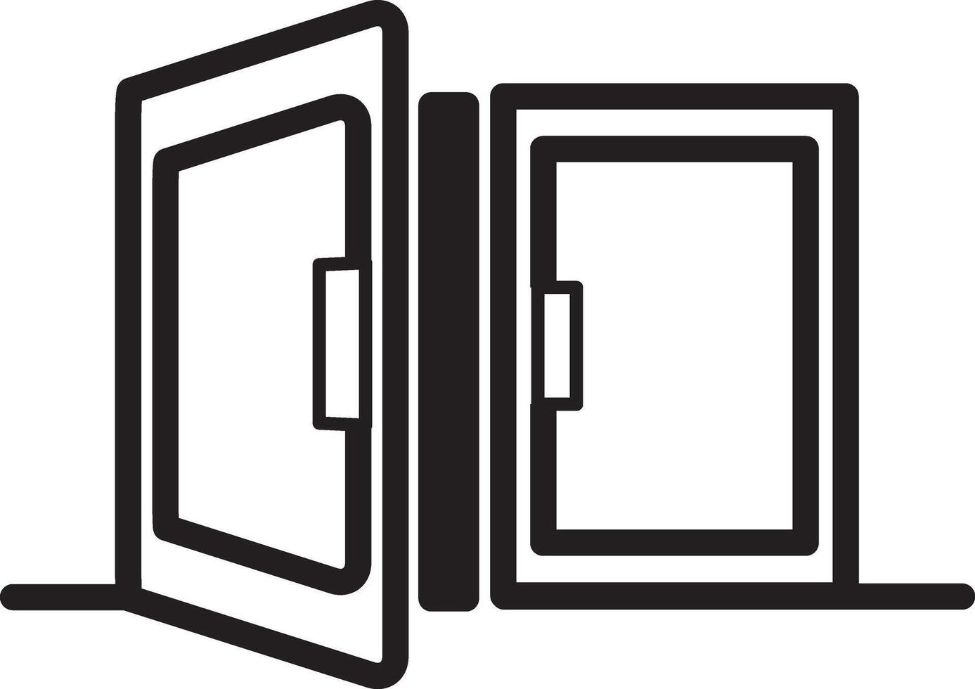 opened half door vector
