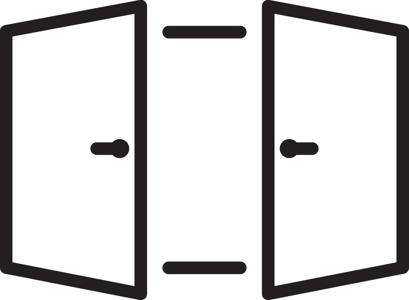 minimalist opened door icon vector
