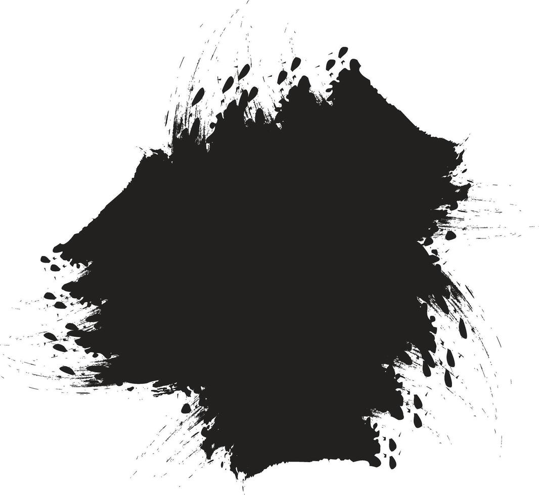 Black paint brush and splash vector