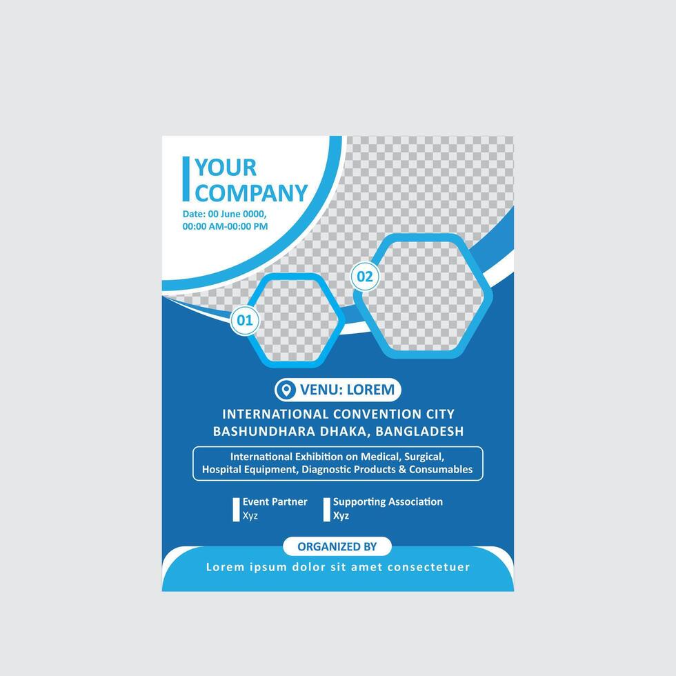 Modern medical flyer design vector