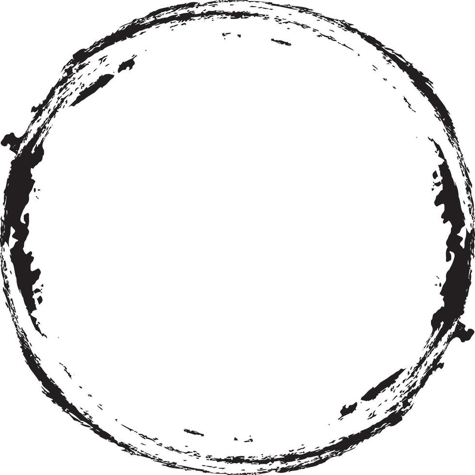 Black circle brush and splash frame vector