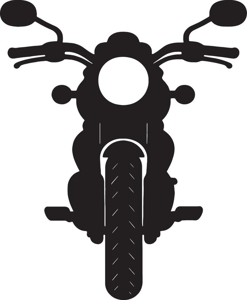 Black silhouette of a motorcycle front view bike vehicle vector