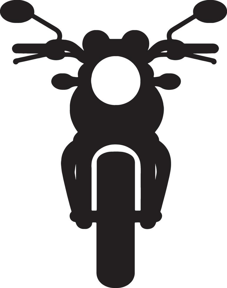 Black motorcycle front view silhouette vehicle transportation vector