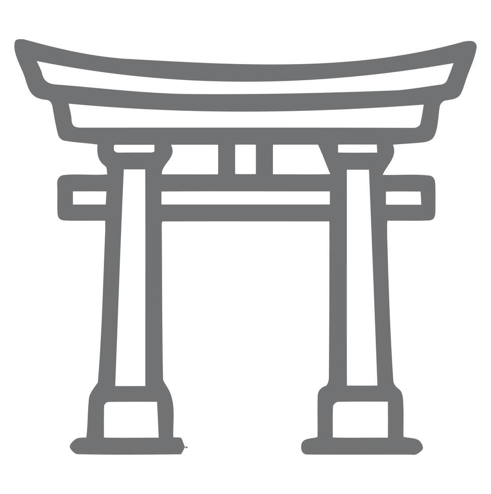 Traditional Japanese Torii Gate Architectural Symbol shinto shrine vector