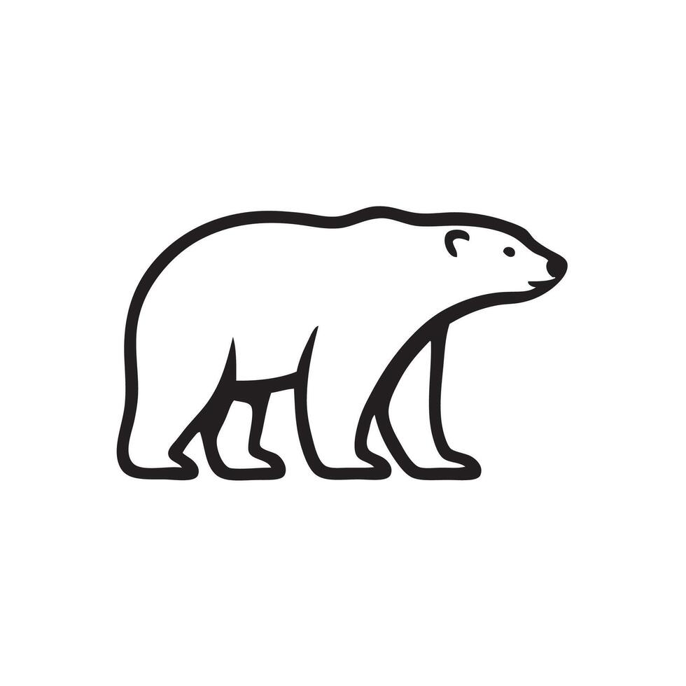 Line Drawing Polar Bear vector