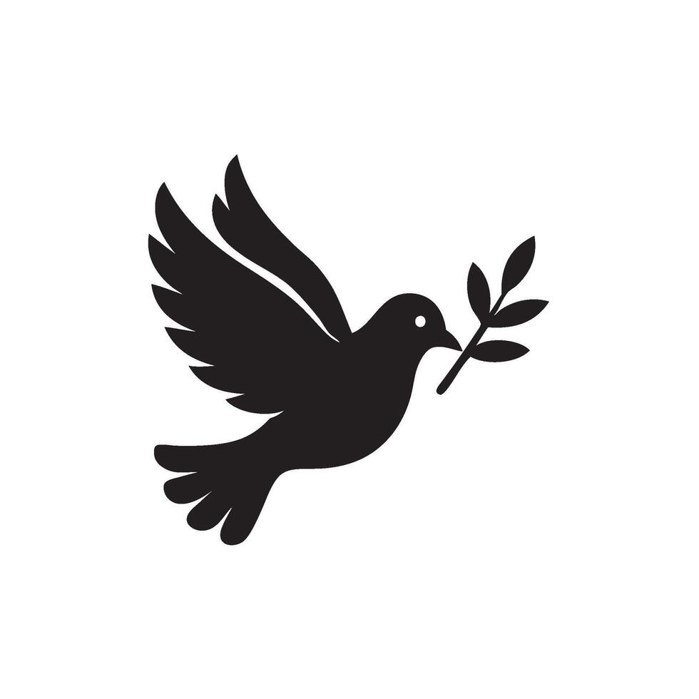 Dove with leaf vector