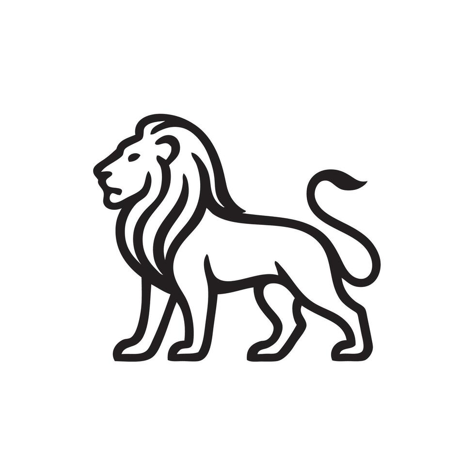 Lion Line Drawing Icon vector