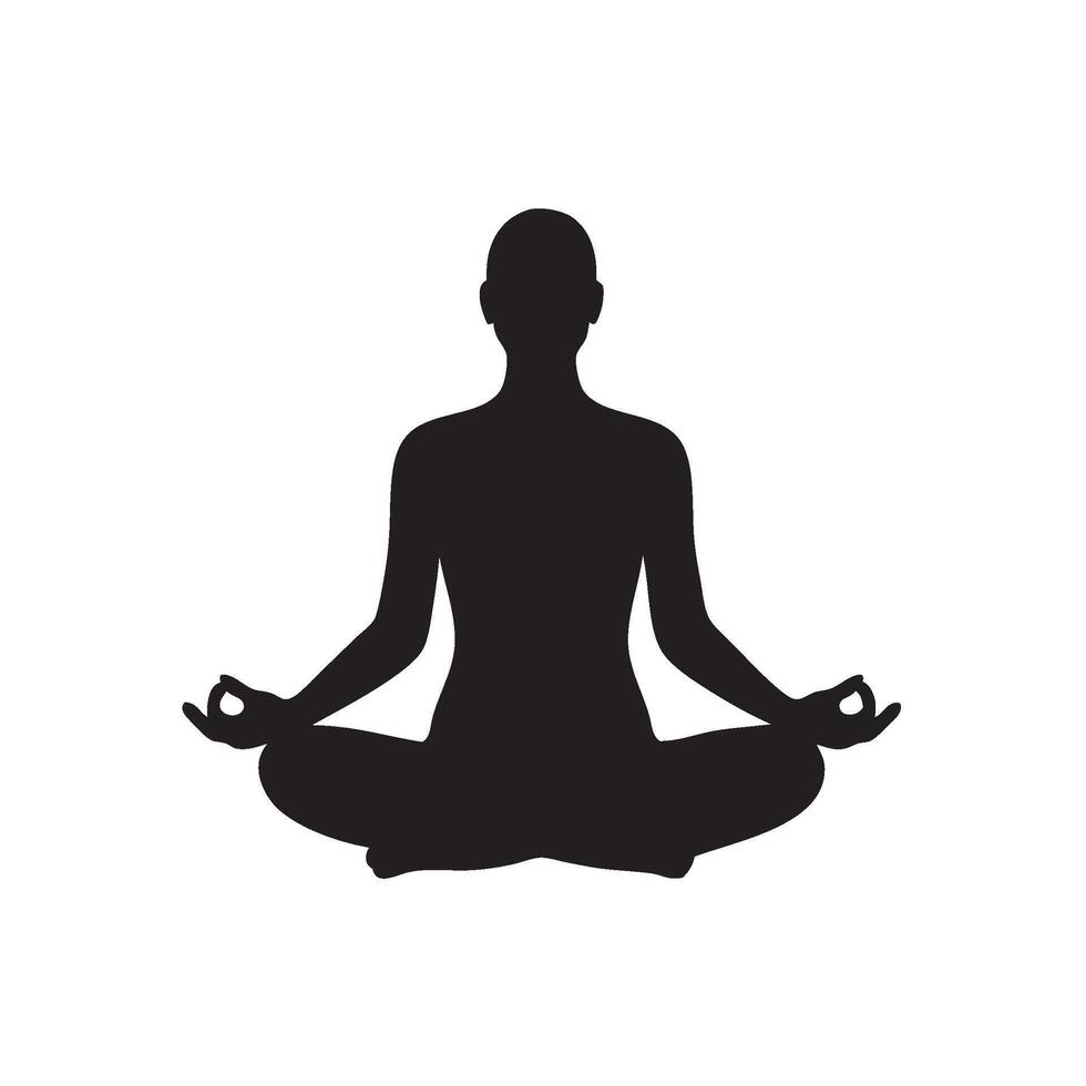 Meditation Pose Yoga Silhouette vector