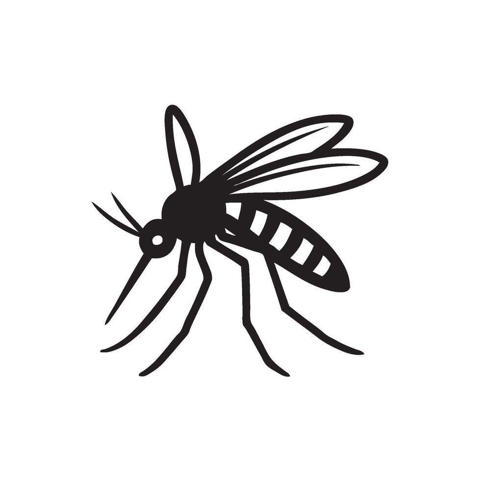 Mosquito silhouette, Mosquito icon vector