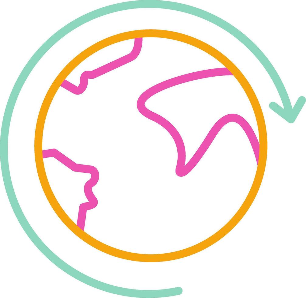 Earth Cycles Icon Design Symbol Line Multicolors vector