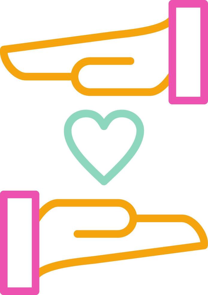 Caring Hands Icon Design Symbol Line Multicolors vector