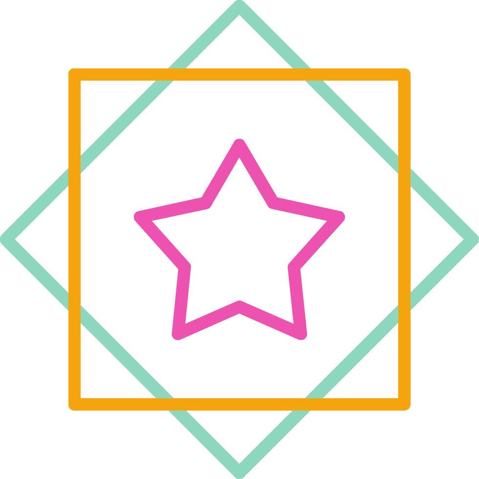 Star Icon Design Symbol Line Multicolors vector