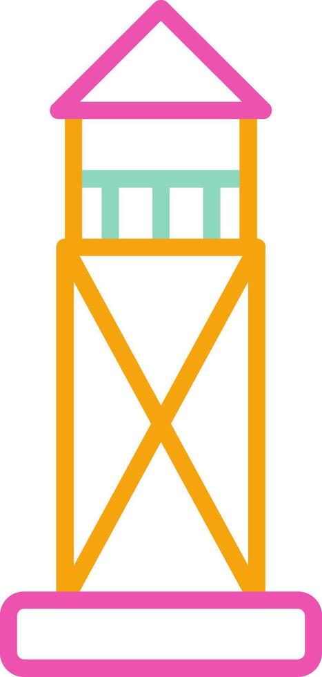 Watchtower Icon Design Symbol Line Multicolors vector
