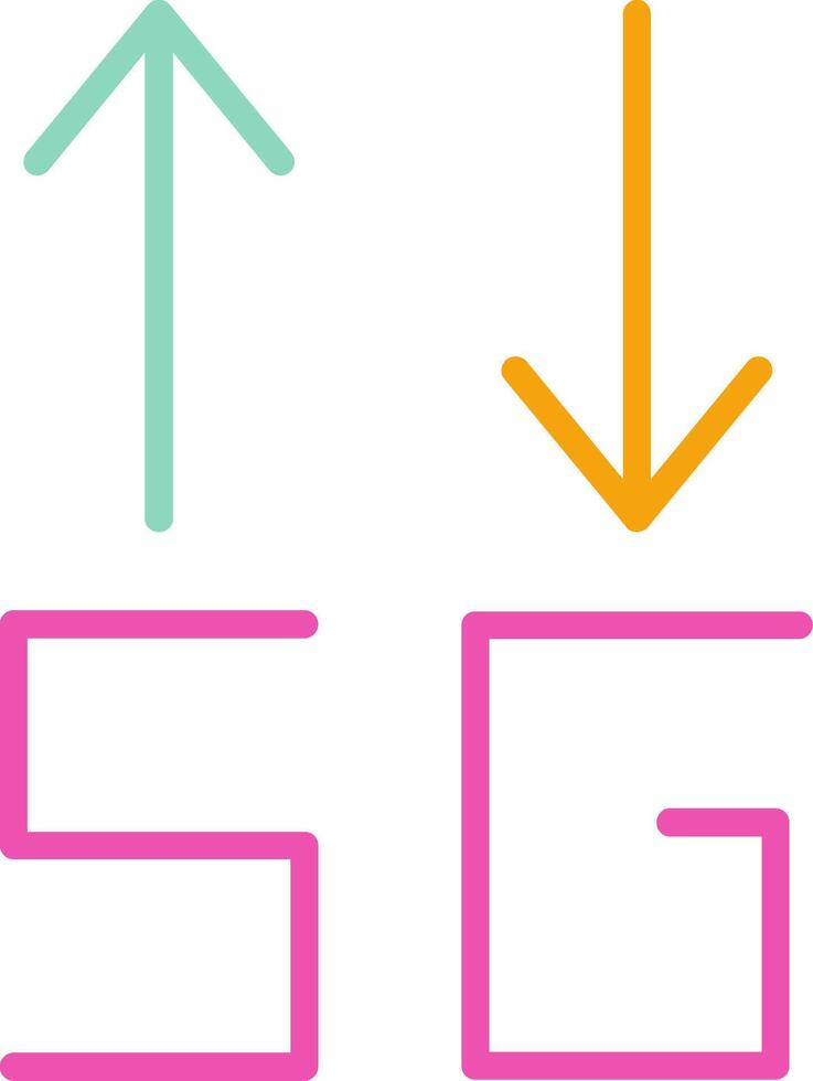 Bandwidth Icon Design Symbol Line Multicolors vector