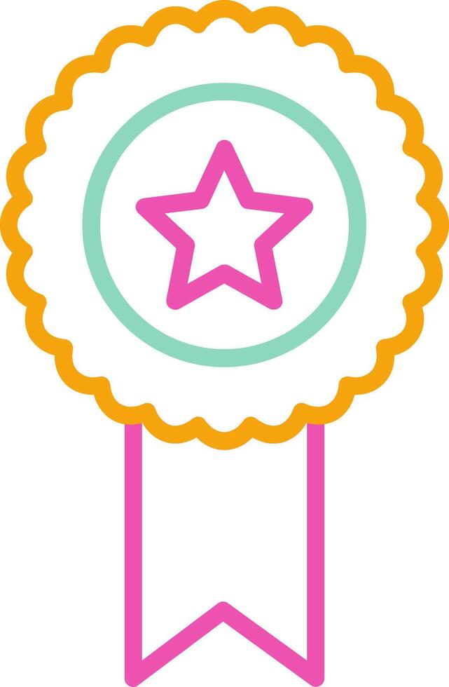 Ribbon Icon Design Symbol Line Multicolors vector