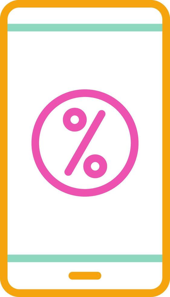 Mobile Phone Icon Design Symbol Line Multicolors vector