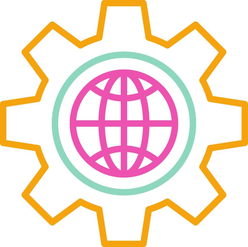 Globalization Icon Design Symbol Line Multicolors vector