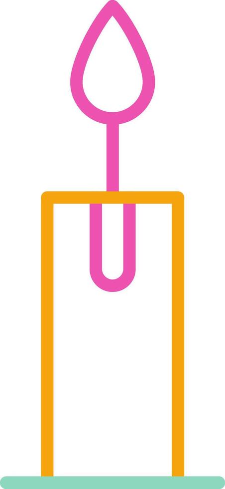 Candle Icon Design Symbol Line Multicolors vector