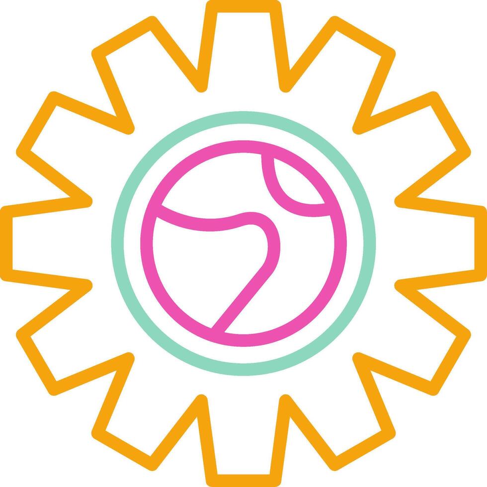 Earth Icon Design Symbol Line Multicolors vector