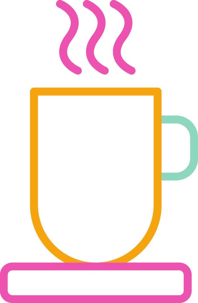 A cup of coffee with a pink and yellow background vector