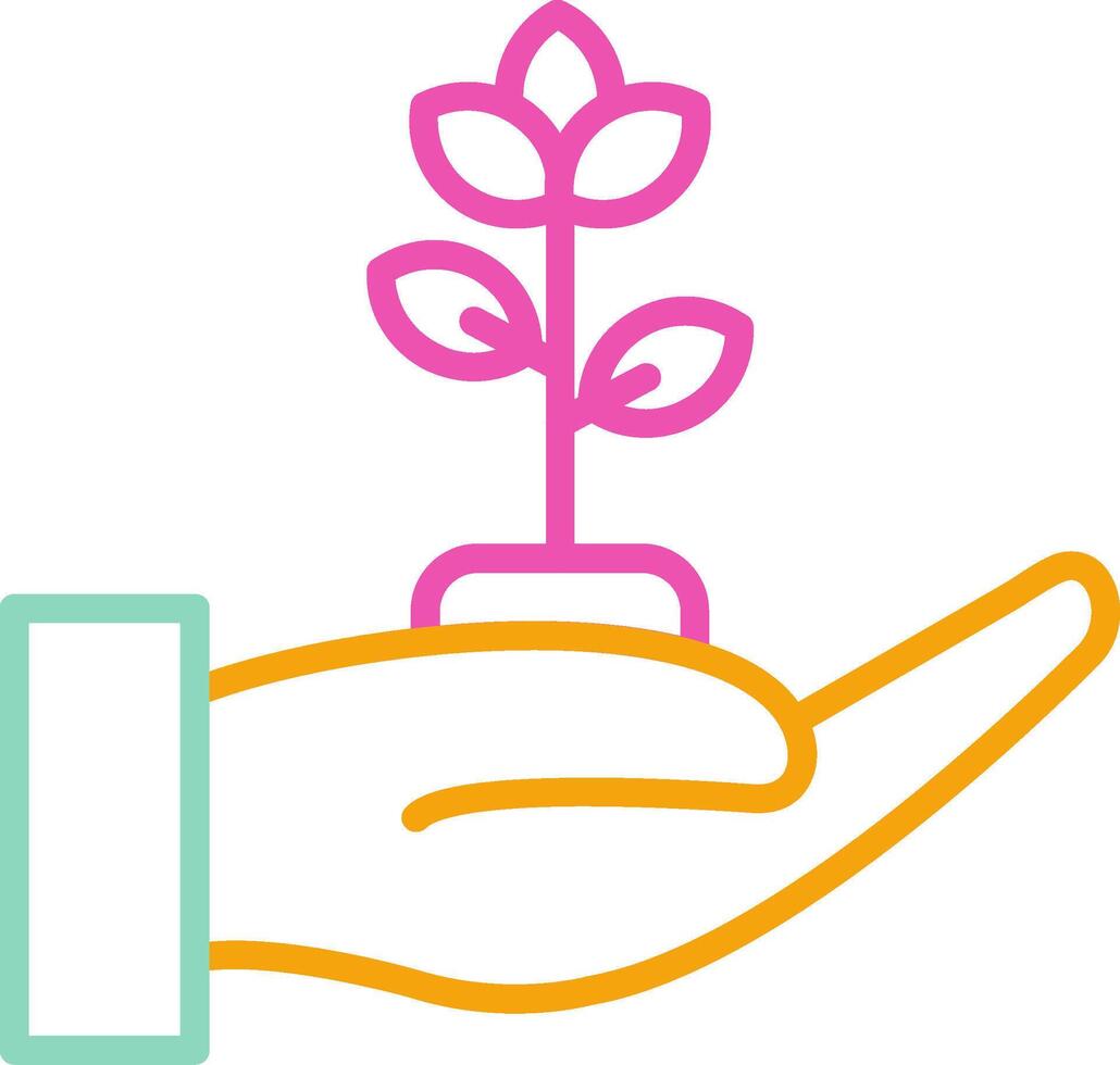 Sprout Icon Design Symbol Line Multicolors vector