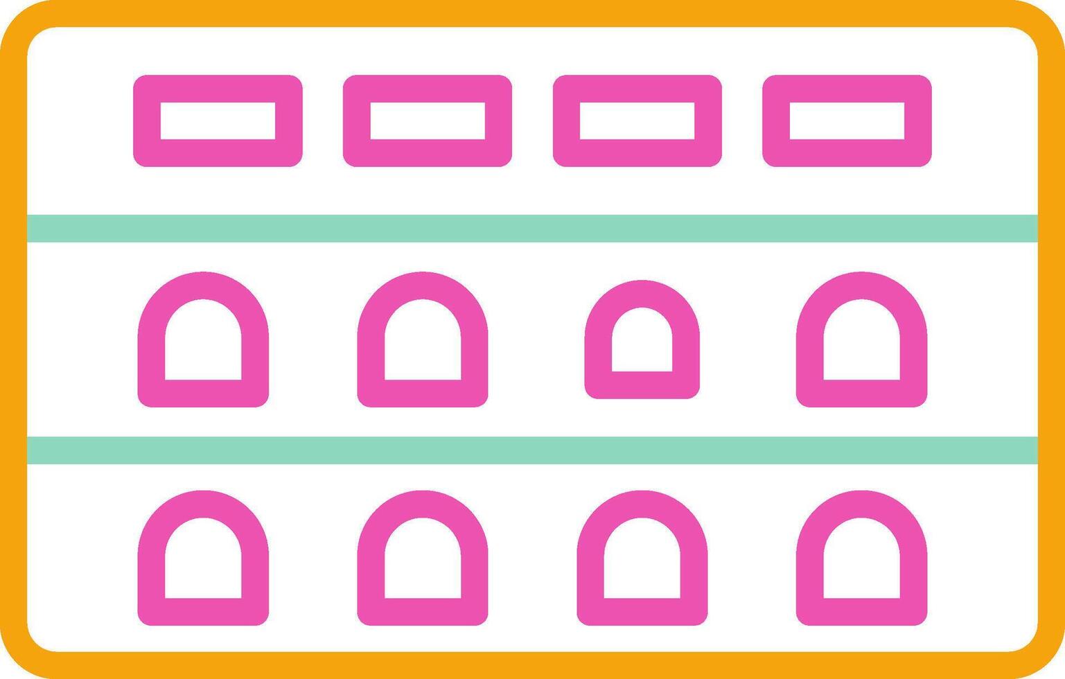 Pula Arena Icon Design Symbol Line Multicolors vector