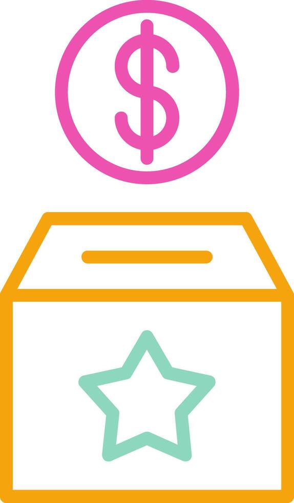Donation Icon Design Symbol Line Multicolors vector