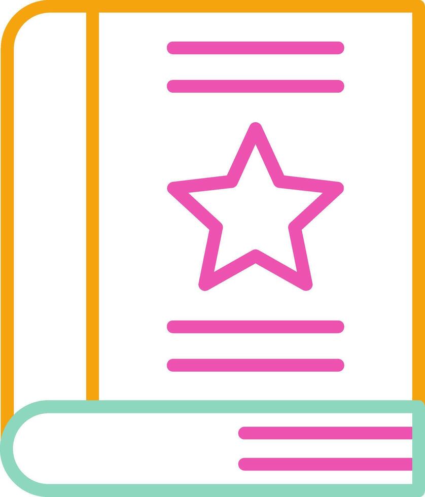 A book with a star on it and a star on the cover vector
