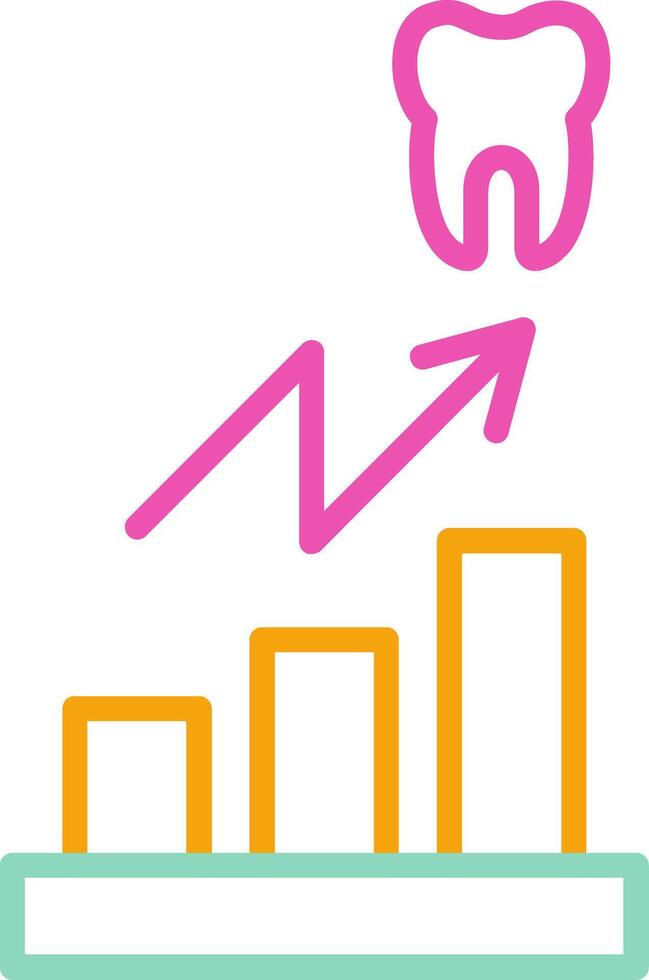 Stats Icon Design Symbol Line Multicolors vector