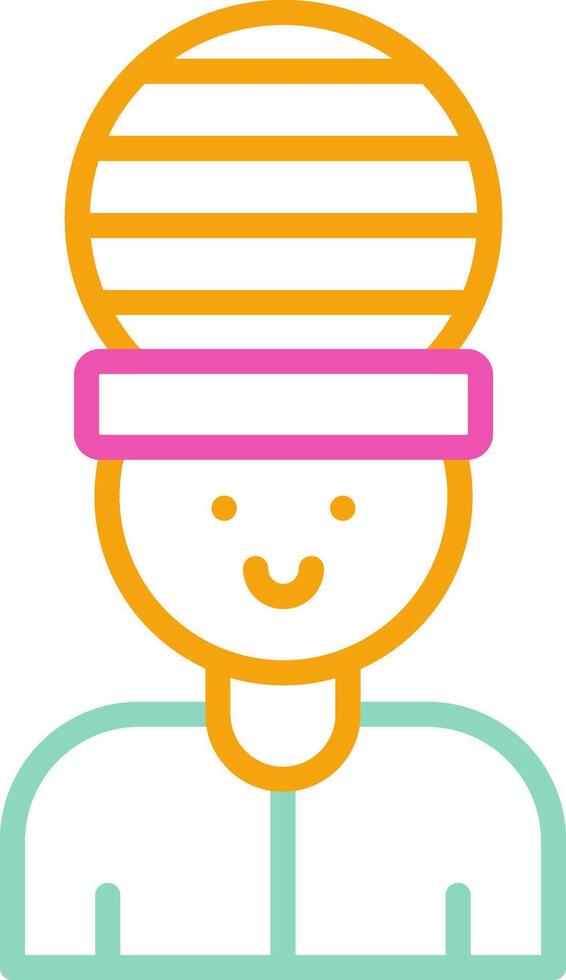 Rastaman Icon Design Symbol Line Multicolors vector