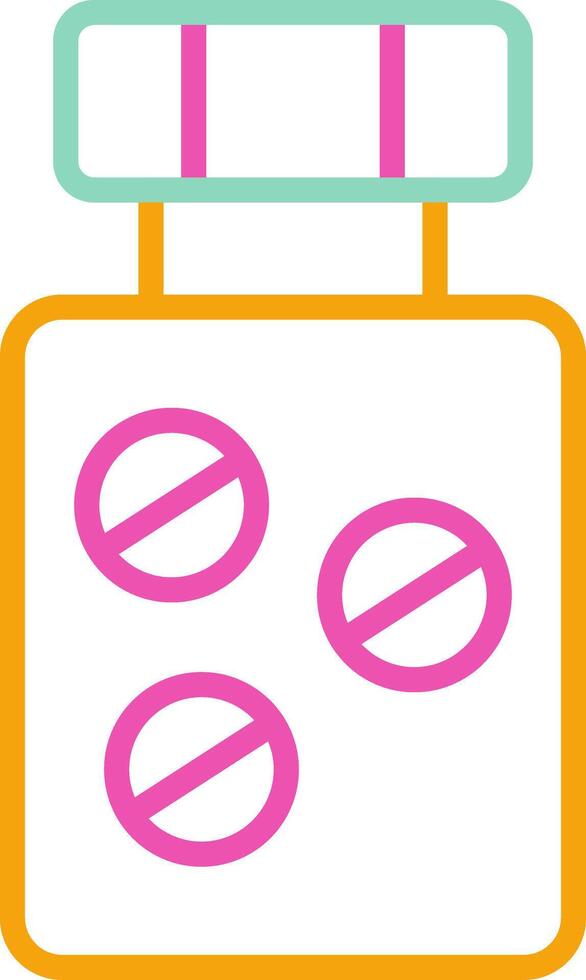 Pill Jar Icon Design Symbol Line Multicolors vector