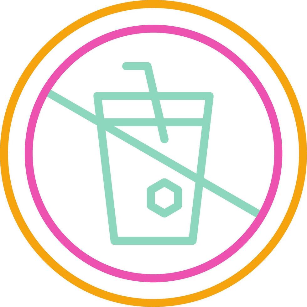 No Drink Icon Design Symbol Line Multicolors vector