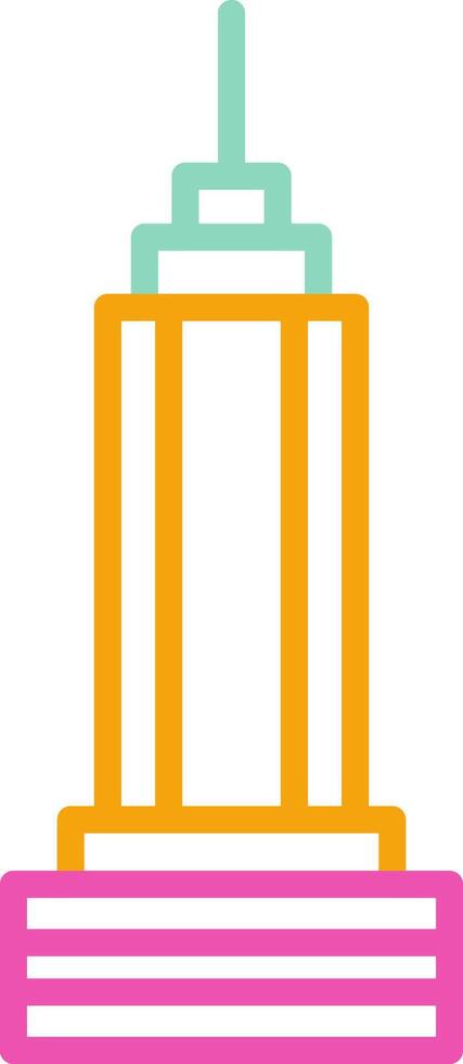 Empire State Icon Design Symbol Line Multicolors vector