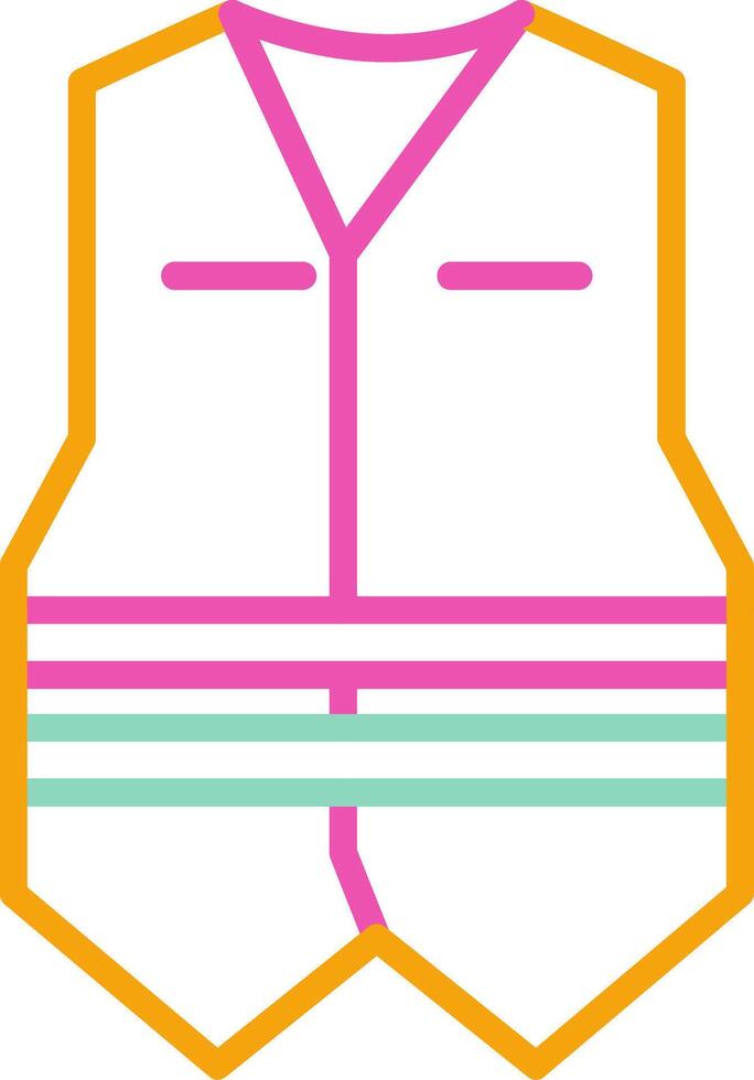 Vest Icon Design Symbol Line Multicolors vector