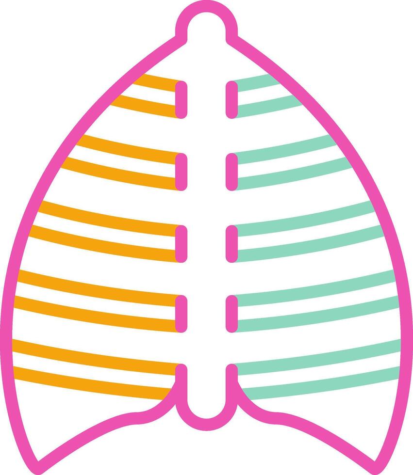 Ribs Icon Design Symbol Line Multicolors vector