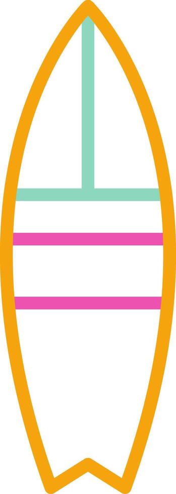 Surfboard Icon Design Symbol Line Multicolors vector
