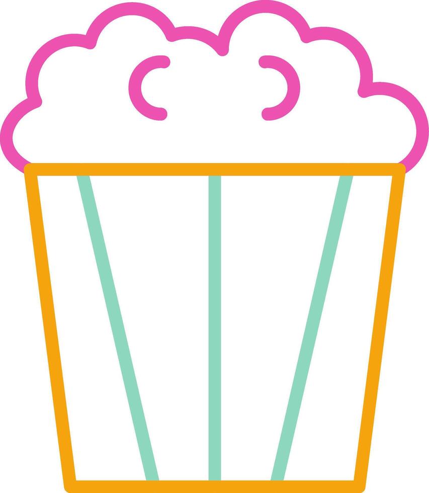 Popcorn Icon Design Symbol Line Multicolors vector
