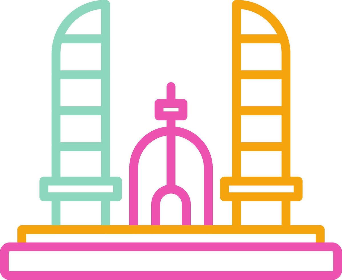 Democracy Monument Icon Design Symbol Line Multicolors vector