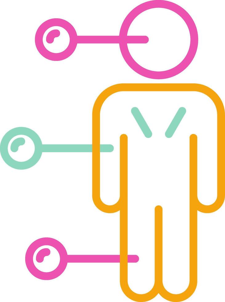 Human Body Icon Design Symbol Line Multicolors vector