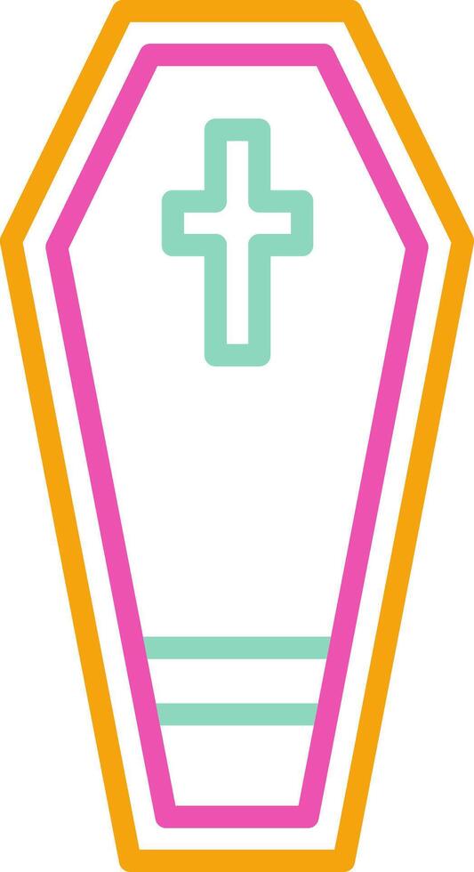 Coffin Icon Design Symbol Line Multicolors vector