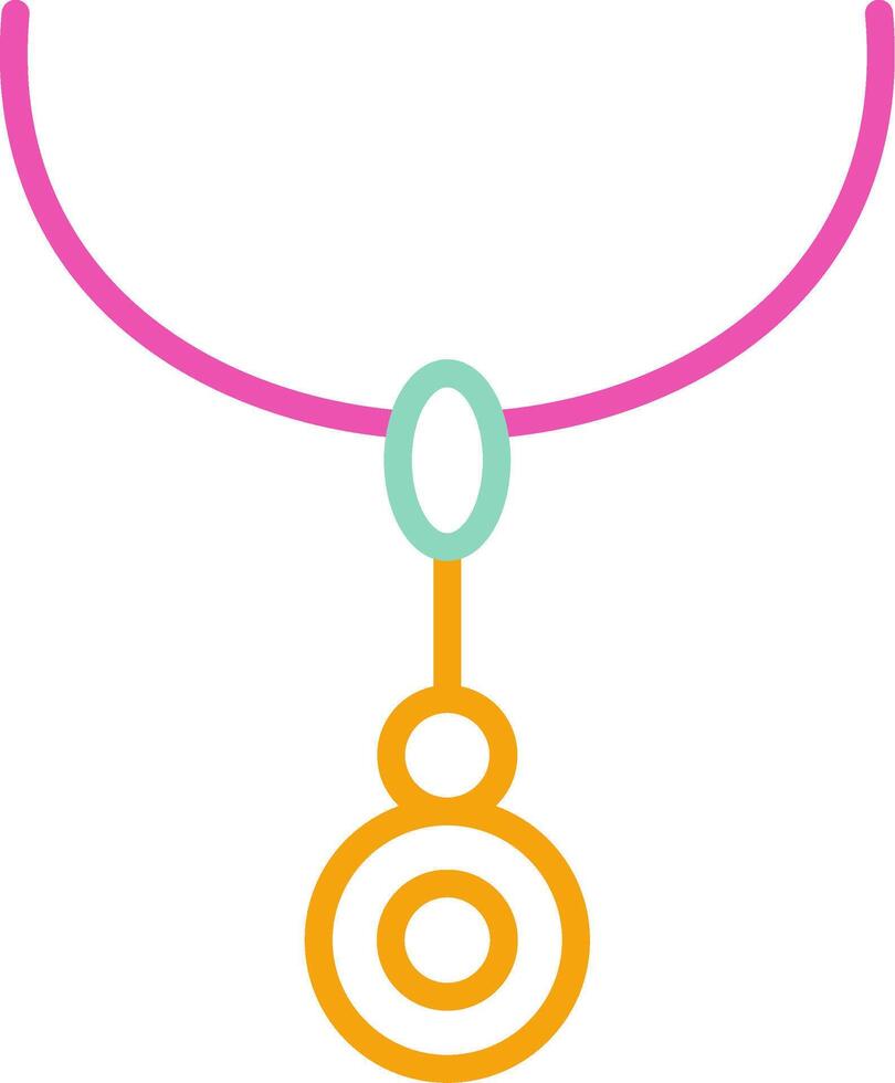 Necklace Icon Design Symbol Line Multicolors vector