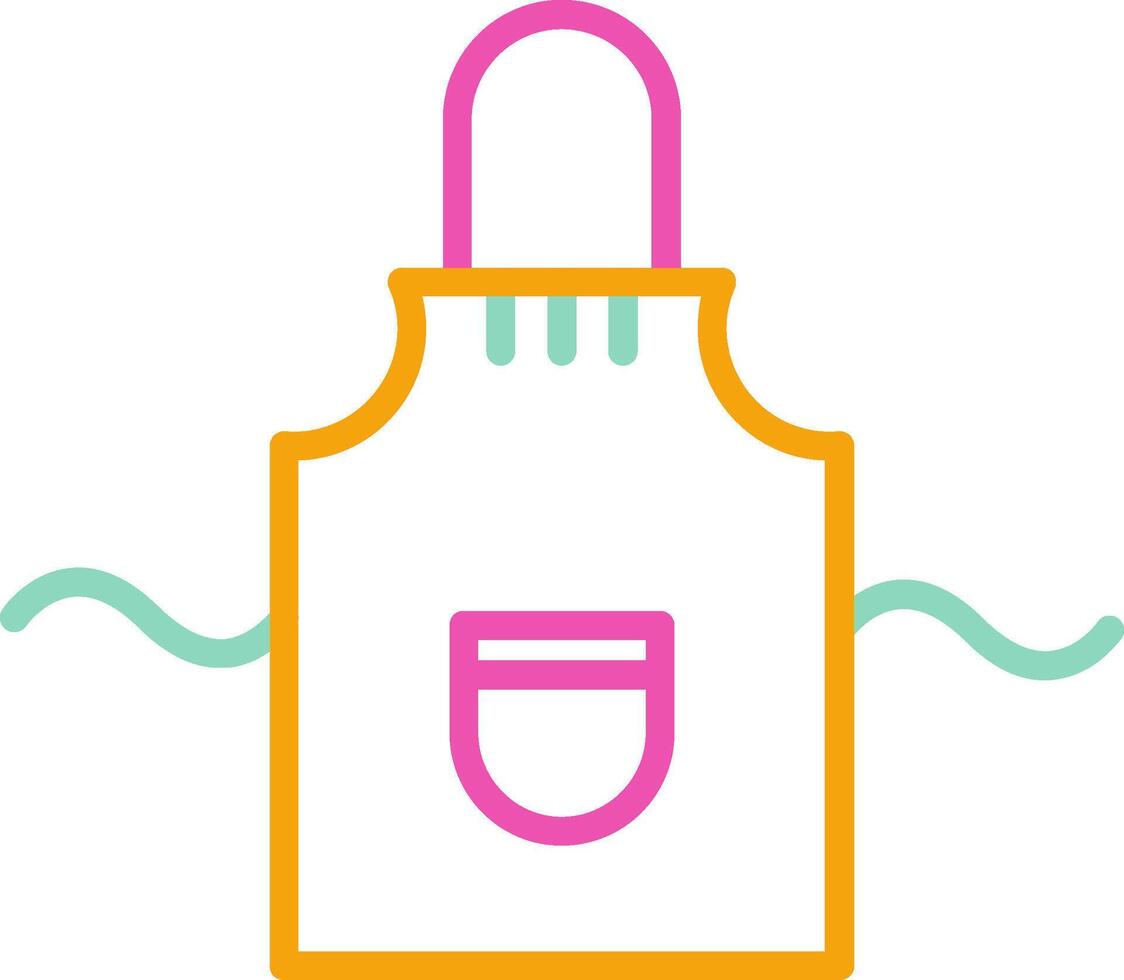 Apron Icon Design Symbol Line Multicolors vector