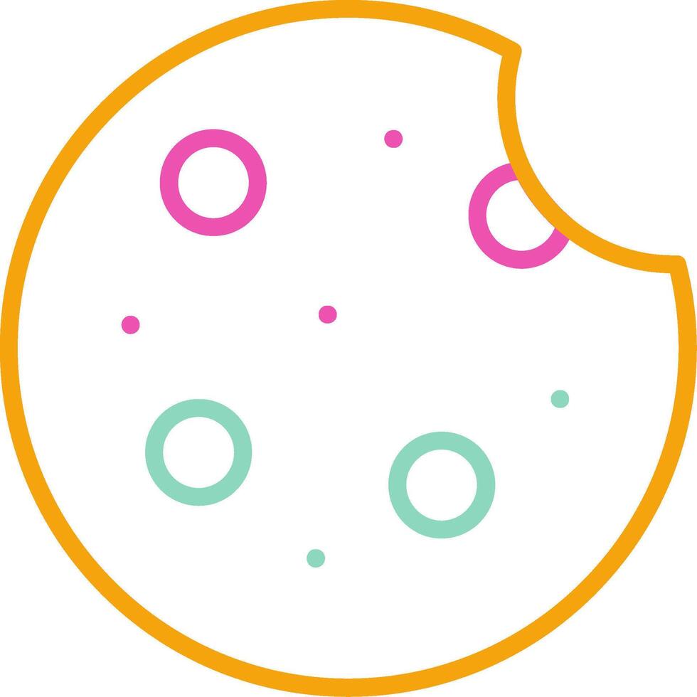 Biscuit Icon Design Symbol Line Multicolors vector